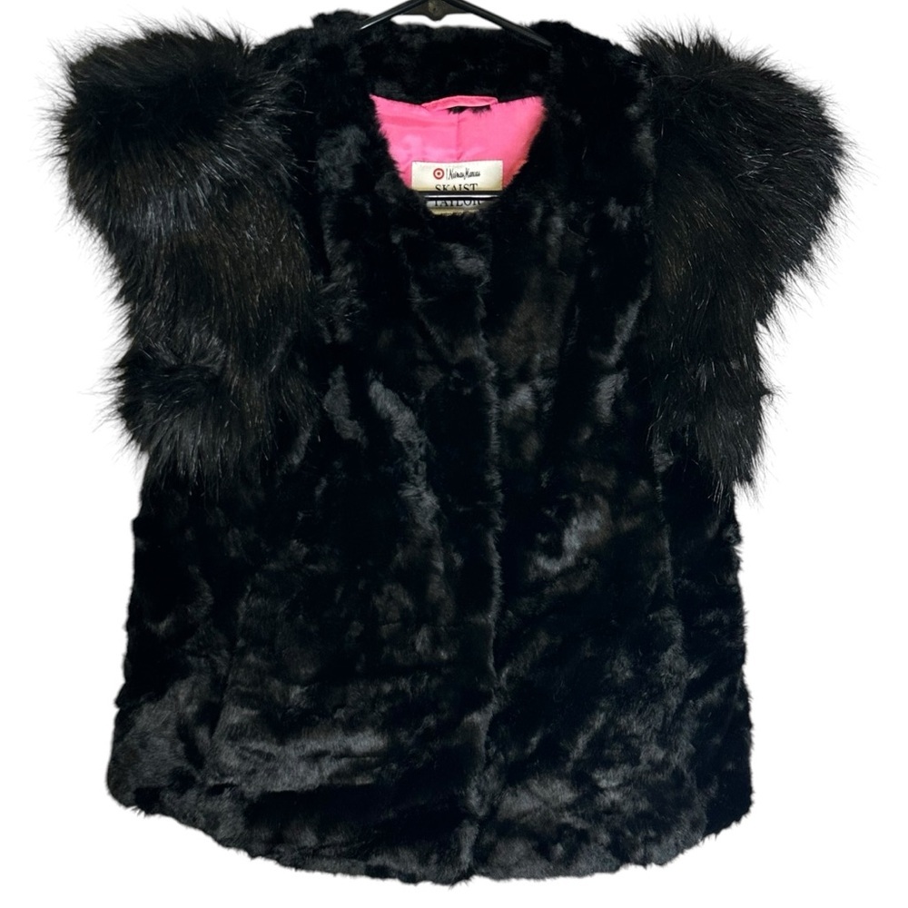 Neiman Marcus for Target Skaist Taylor Faux‎ Fur Vest 00294322 NWT Black XS - Picture 5 of 16